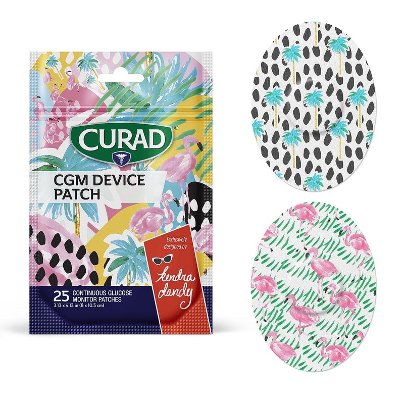 CURAD Kendra Dandy CGM Patches 25Count 313 x 413 Exclusive Continuous Glucose Monitor Patches Waterproof and EasyPeel Continuous Blood Glucose Monitor Patch for Consistent Application - Image 1