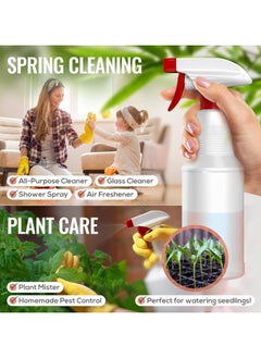 Oasisgalore Spray Bottles (4 Pack,16 Oz), Refillable Empty Spray Bottles for Cleaning Solutions, Hair Spray, Watering Plants, Superior Flex Nozzles, Squirt, Mist Sprayer, Bleach/Vinegar/Rubbing Alcohol Safe  - Image 2