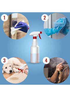 Oasisgalore Spray Bottles (4 Pack,16 Oz), Refillable Empty Spray Bottles for Cleaning Solutions, Hair Spray, Watering Plants, Superior Flex Nozzles, Squirt, Mist Sprayer, Bleach/Vinegar/Rubbing Alcohol Safe  - Image 3