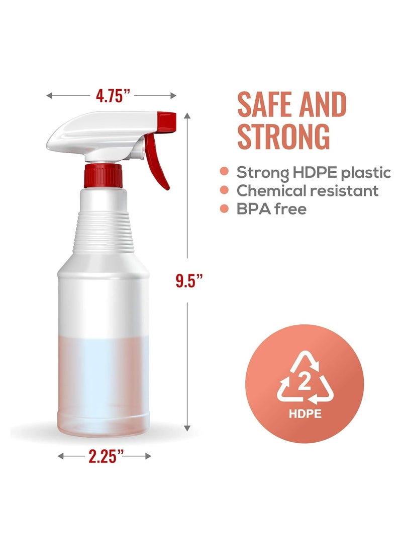 Oasisgalore Spray Bottles (4 Pack,16 Oz), Refillable Empty Spray Bottles for Cleaning Solutions, Hair Spray, Watering Plants, Superior Flex Nozzles, Squirt, Mist Sprayer, Bleach/Vinegar/Rubbing Alcohol Safe  - Image 4