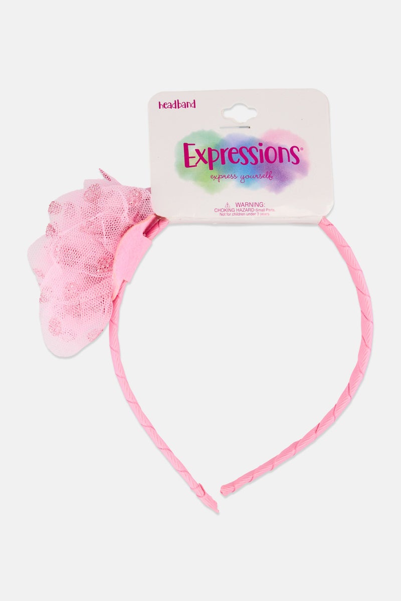 Expressions Kids Girl Glitter Head Band, Pink - Image 1
