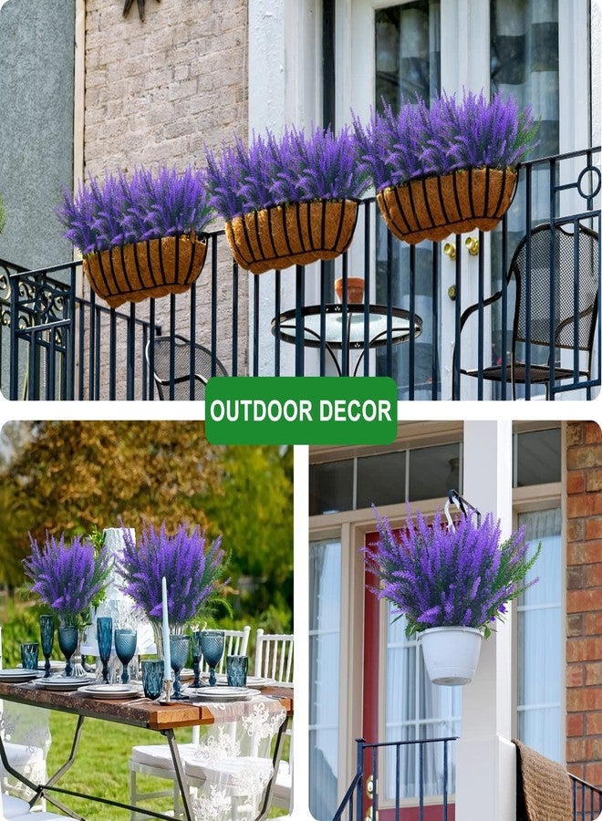Aufind 24 Bundles Artificial Lavender, Outdoor Indoor UV Resistant Fake Faux Plant No Fade Plastic Greenery Shrubs Garden Porch Window Box Decorating Purple - Image 3