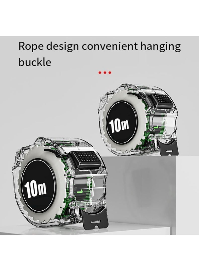 SYOSI 10M Tape Measure, High Precision Digital Ruler for Woodworking, Waterproof and Durable, Self-Locking with Fluorescent Coating for Easy Readability, Perfect for DIY and Construction Projects (Black) - Image 5