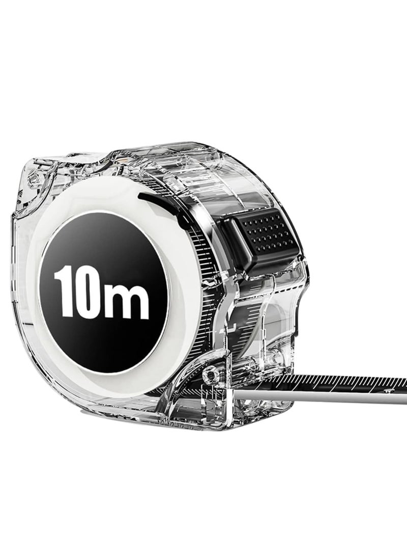 SYOSI 10M Tape Measure, High Precision Digital Ruler for Woodworking, Waterproof and Durable, Self-Locking with Fluorescent Coating for Easy Readability, Perfect for DIY and Construction Projects (Black) - Image 1