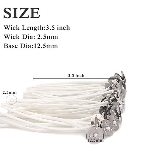 EricX Light 100 Piece Cotton Candle Wick,3.5" Pre-Waxed & Cotton Core,for Candle Making,Candle DIY - Image 2