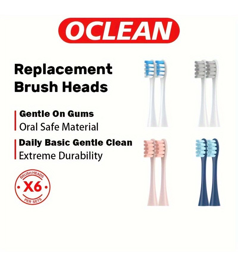 6pcs Electric Toothbrush Heads Refill For Oclean Pink - Image 1