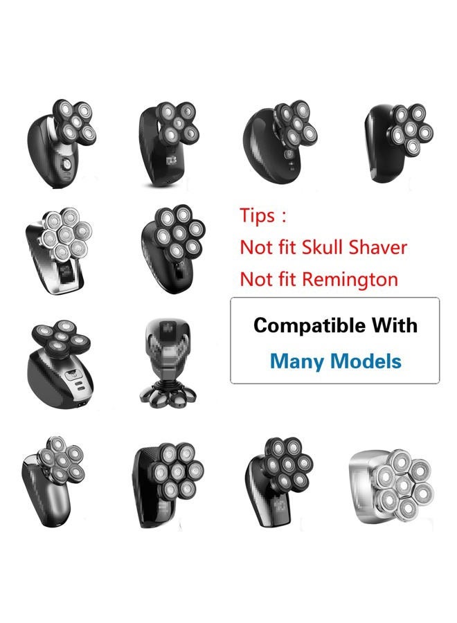 Auruveby 5 Blades Shaver Replacement Heads for Bald Men Easy to Clean Electric Shaver with Blade Cover - Image 3