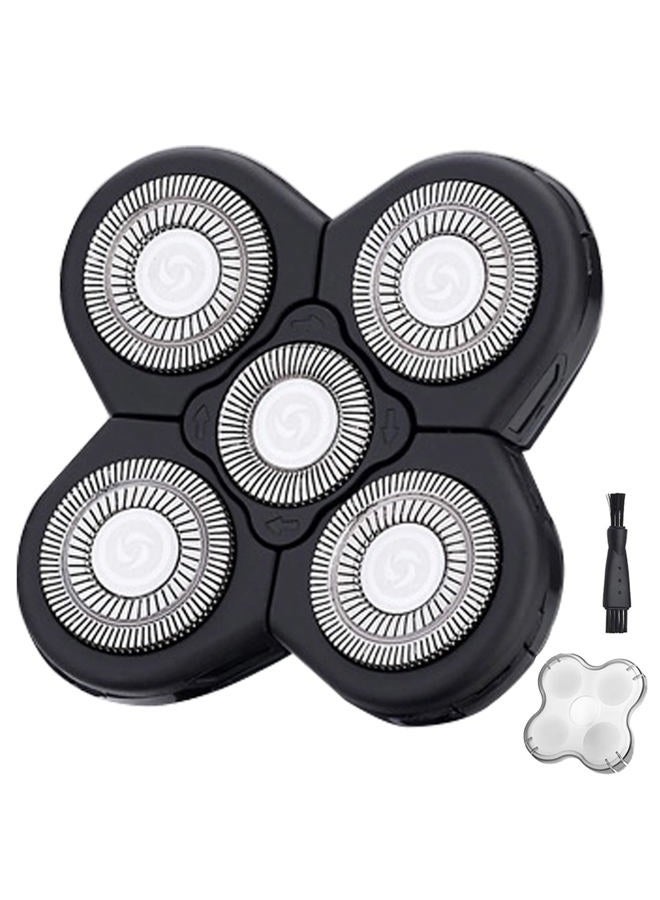 Auruveby 5 Blades Shaver Replacement Heads for Bald Men Easy to Clean Electric Shaver with Blade Cover - Image 1