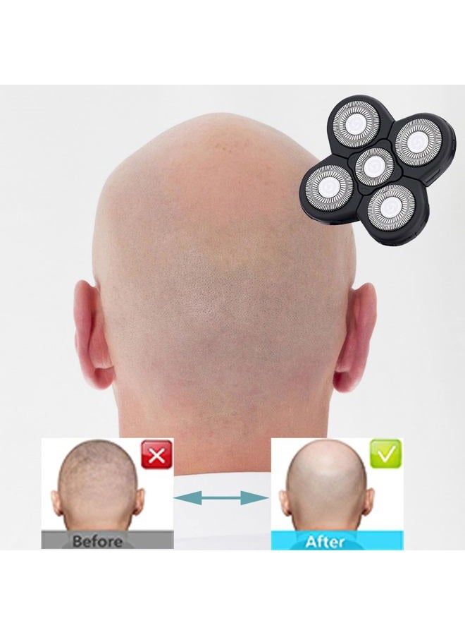 Auruveby 5 Blades Shaver Replacement Heads for Bald Men Easy to Clean Electric Shaver with Blade Cover - Image 5