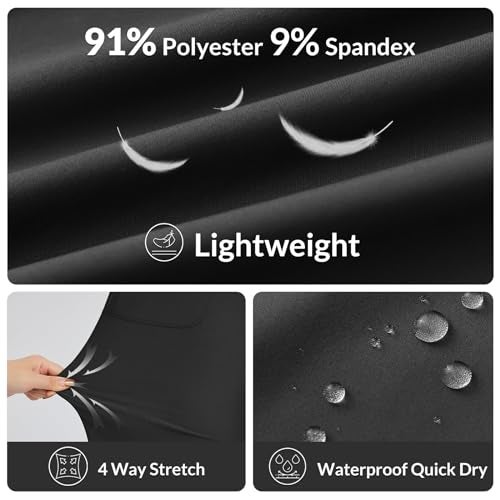 baleaf Women's Hiking Pants Capri Wide Leg Lightweight Pants Plus Size UPF50+ Quick Dry Casual Sweatpants Walking Black M - Image 4