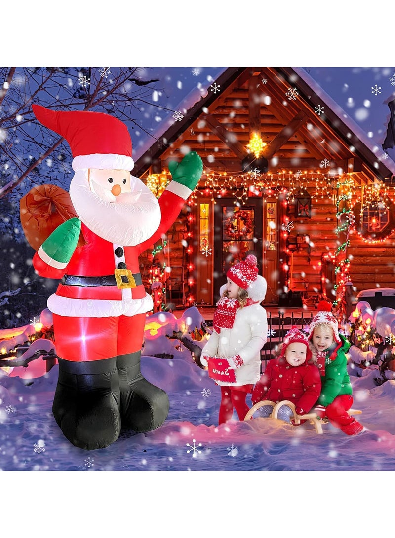 AUTOYSUR 6 أقدام من زينة سانتا كلوز القابلة للنفخ للعيد الميلاد مع حقيبة هدايا، زينة سانتا كلوز القابلة للنفخ للعيد الميلاد في الهواء الطلق مع مصابيح LED مدمجة للحديقة والحديقة والعطلات الشتوية الداخلية (هـ) - Image 2