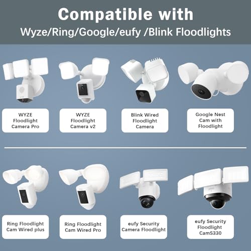 iTODOS Plugin Mount for Floodlight Cams with 30ft9m Weatherproof Power Cable for Floodlight Cam Wired PlusProWYZE Floodlight Camera v2ProBlink Wired Floodlight CameraElectrical Box and Cord Kit - Image 3