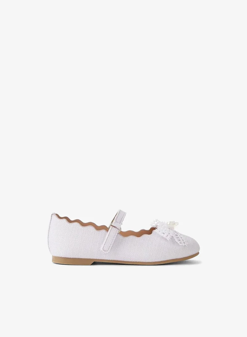 JUNIORS Girls Hook & Loop Ballerina Shoes