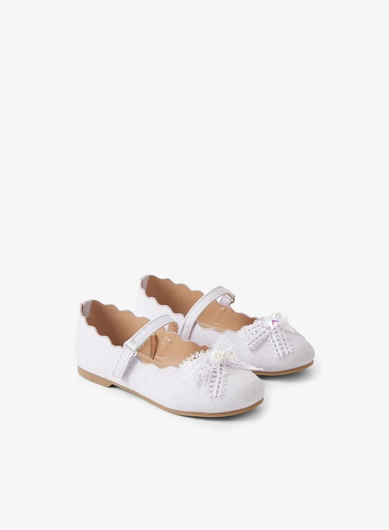 JUNIORS Girls Hook & Loop Ballerina Shoes