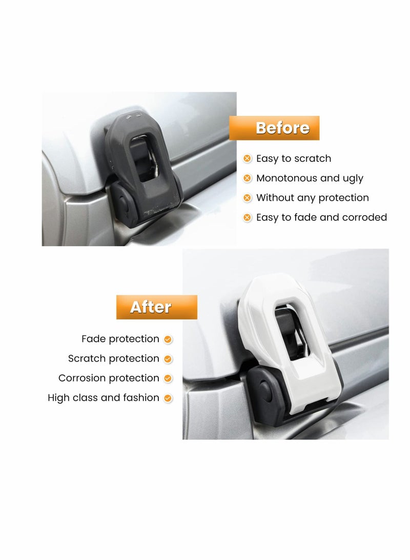 KASTWAVE Hood Latch Lock Catch Brackets Cover for 2018-2022 Jeep Wrangler JL JLU Unlimited Sports Freedom Sahara Rubicon Gladiator JT 2-Door & 4-Door Exterior Accessories Decoration (White 2PCS) - Image 4
