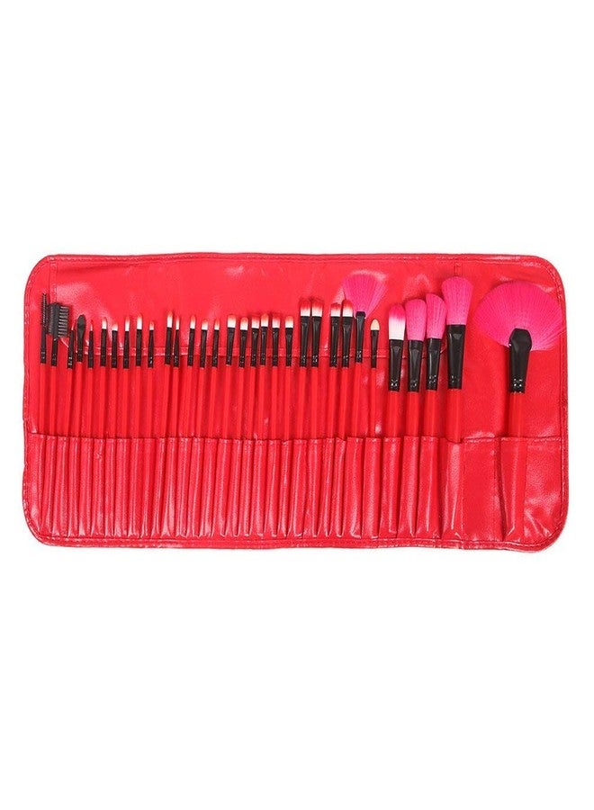 ZemGlam Makeup Brush Set 32 Pcs, Makeup Brushes for Women & Girls, Eyeliner, Eye Shadow, Eye Brow,Wooden Handles with Pouch Case - Image 2