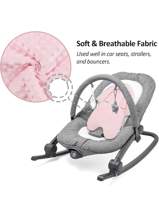 Pea Pod Car Seat Head Support Infant Baby Carseat Head Support & Strap Covers for Newborns Ultra Soft Minky Dotted Fabric Infant Car Seat Insert Perfect for Baby Carseats, Strollers, and Bouncers - Image 4
