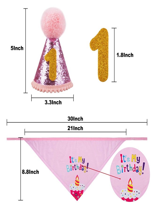 GAGILAND Dog Birthday Party Supplies Bandana Hat Banner Set Dog Boy Girl Cute Bow Tie Scarf Birthday Decorations (Pink with Balloon) - Image 4
