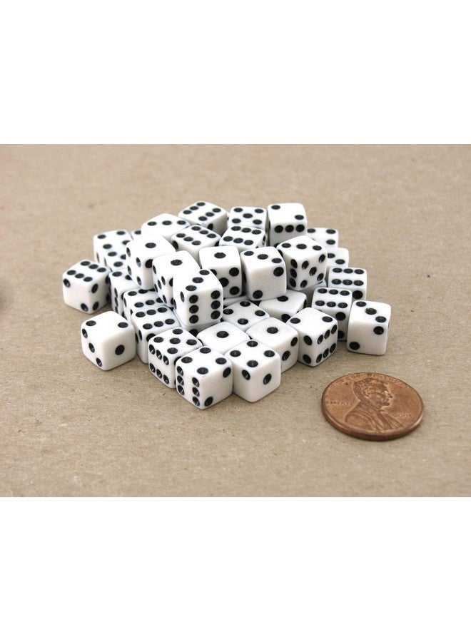 Koplow Games Set of 50 8mm Six-Sided D6 Small Square-Edge Dice - White with Black Pips by Koplow Games - Image 1