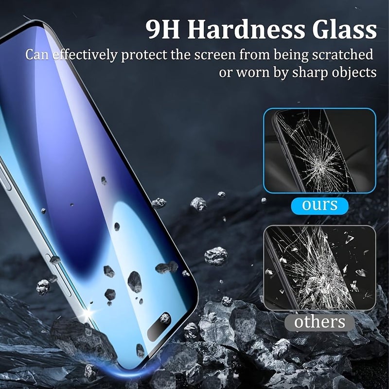 3pcs Transparent Tempered Glass Screen Protector Compatible with iPhone 17 Pro Max Anti Scratch Easy Install - Image 2