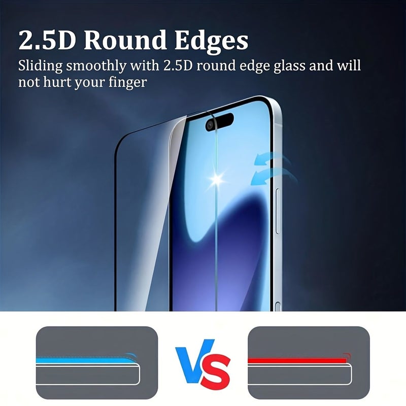 3pcs Transparent Tempered Glass Screen Protector Compatible with iPhone 17 Pro Max Anti Scratch Easy Install - Image 5