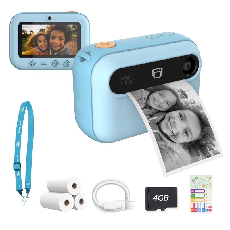myFirst New myFirst Camera Insta 20 Instant Print Digital Camera for Kids with 16MP Photos 1080P 412 Years Old boy Gift Ideas Thermal Printing No Ink Support Micro SD Card Blue