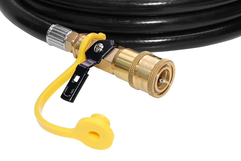 DOZYANT 12 feet Low Pressure Propane RV Quick Connect Extension Hose, 1/4" Safety Shutoff Valve & Male Full Flow Plug for RVs - Image 3