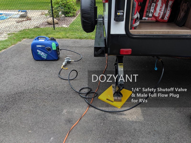 DOZYANT 12 feet Low Pressure Propane RV Quick Connect Extension Hose, 1/4" Safety Shutoff Valve & Male Full Flow Plug for RVs - Image 5