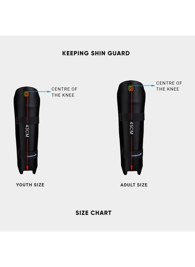moonwalkr Cricket Keeping Shin Guards Wicket Keeper Pads Protective Gear for Keeper's Height (5'4" - 6'6") Cricket Wicket Keeping Pads Super Slim Gear Comes with a 3-inch Strap (Black, Adult) - Image 4