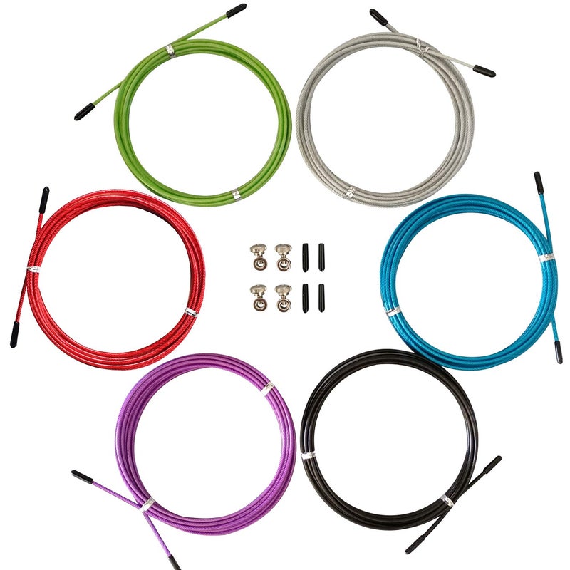 Qboyi Replacement Cable For Speed Jump Rope  6Pcs 10Ft Stainless Steel Wire With Polymer Coating For High Speed Jump Ropes - Image 1