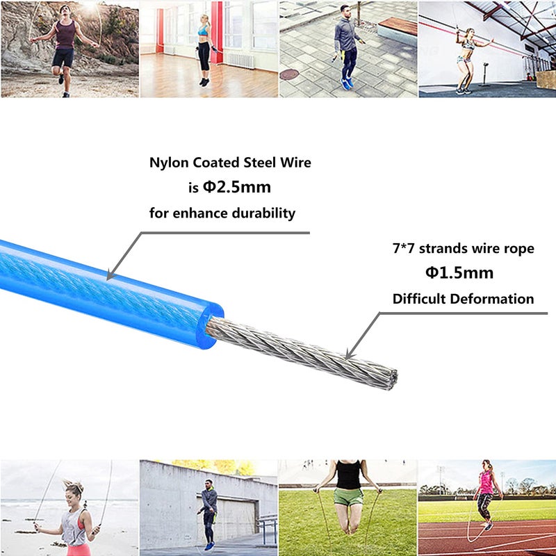 Qboyi Replacement Cable For Speed Jump Rope  6Pcs 10Ft Stainless Steel Wire With Polymer Coating For High Speed Jump Ropes - Image 2