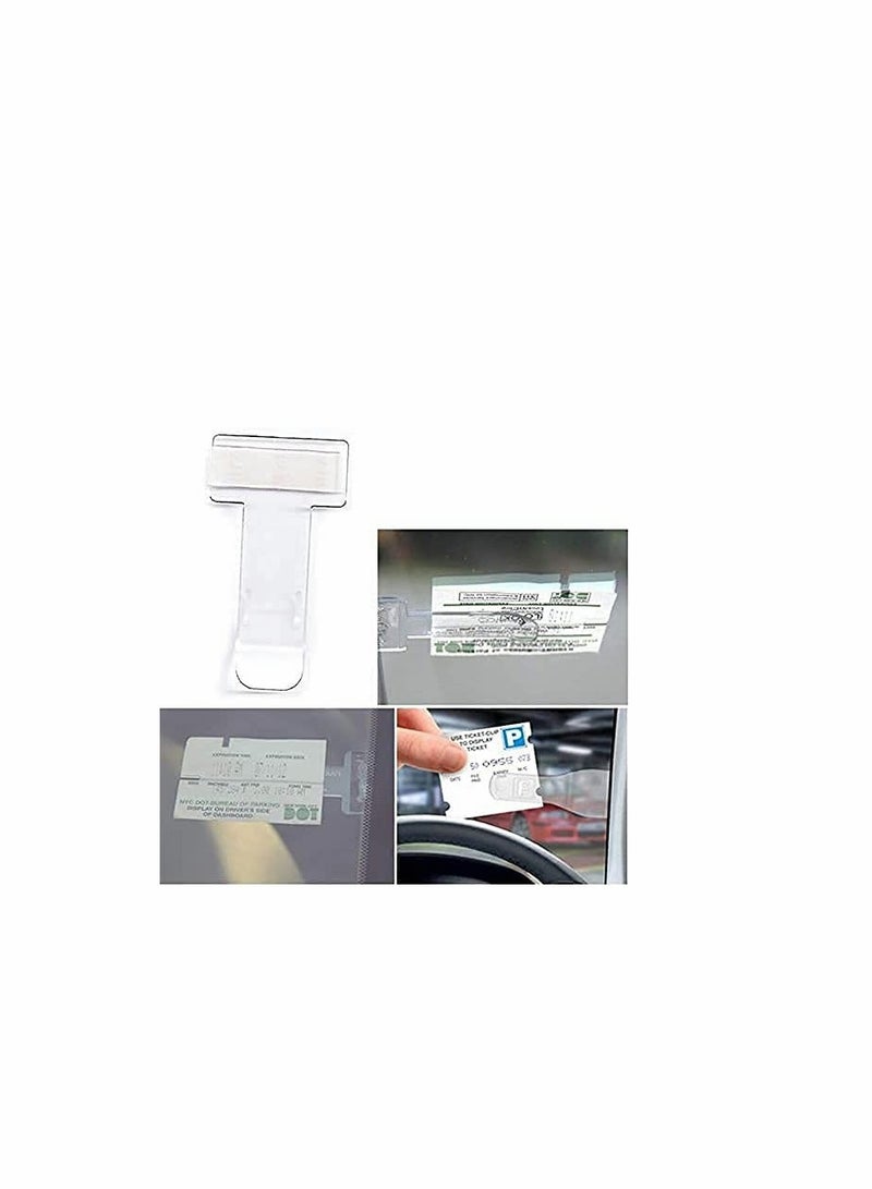 Excefore 5 Pcs Car Vehicle Parking Ticket Permit Holder Clip Sticker Windscreen Window Kit Windshield Tickets Transparent Auto Accessories - Image 2