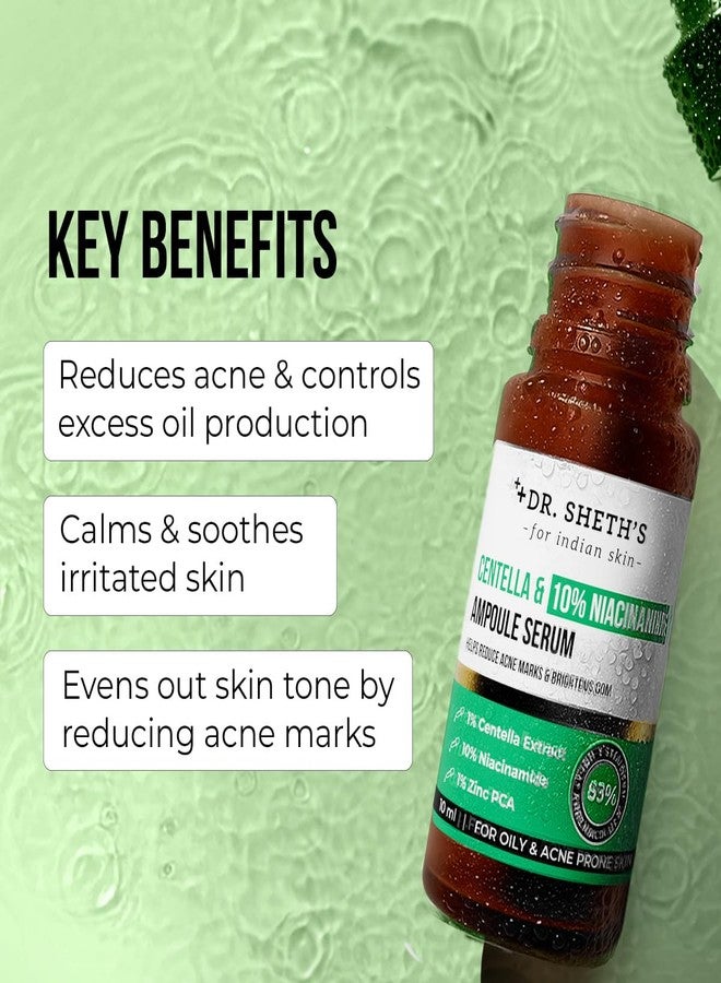 Dr. Sheth's Centella & 10% Niacinamide Face Serum| Acne Scars, Acne Marks, Redness & Skin Irritation|Lightweight & Quick-Absorbing|Fades Discoloration & Improves Skin Texture|For All Skin Types|10 Ml - Image 4