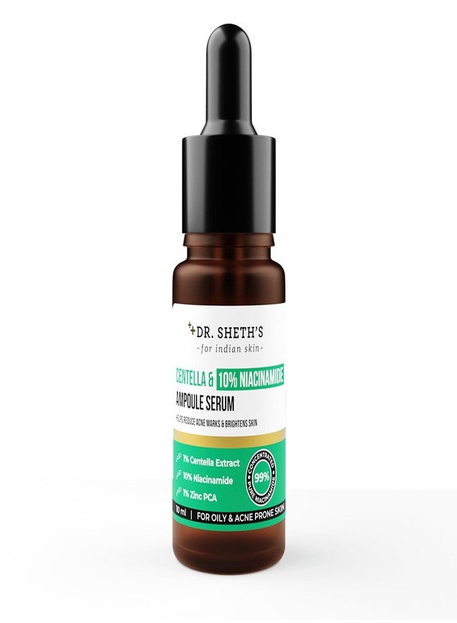 Dr. Sheth's Centella & 10% Niacinamide Face Serum| Acne Scars, Acne Marks, Redness & Skin Irritation|Lightweight & Quick-Absorbing|Fades Discoloration & Improves Skin Texture|For All Skin Types|10 Ml - Image 1