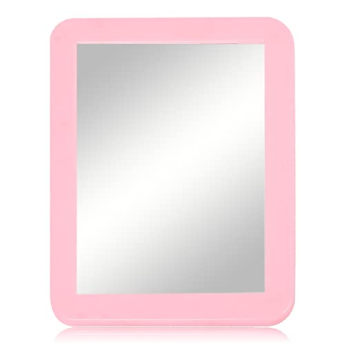 ARTLYMERS Magnetic Locker Mirror, 5x7 Real Glass Small Mirrors for Locker with Magnetic Backing, for School Locker, Bathroom, Household Refrigerator, Locker Accessory (Pink) - Image 1