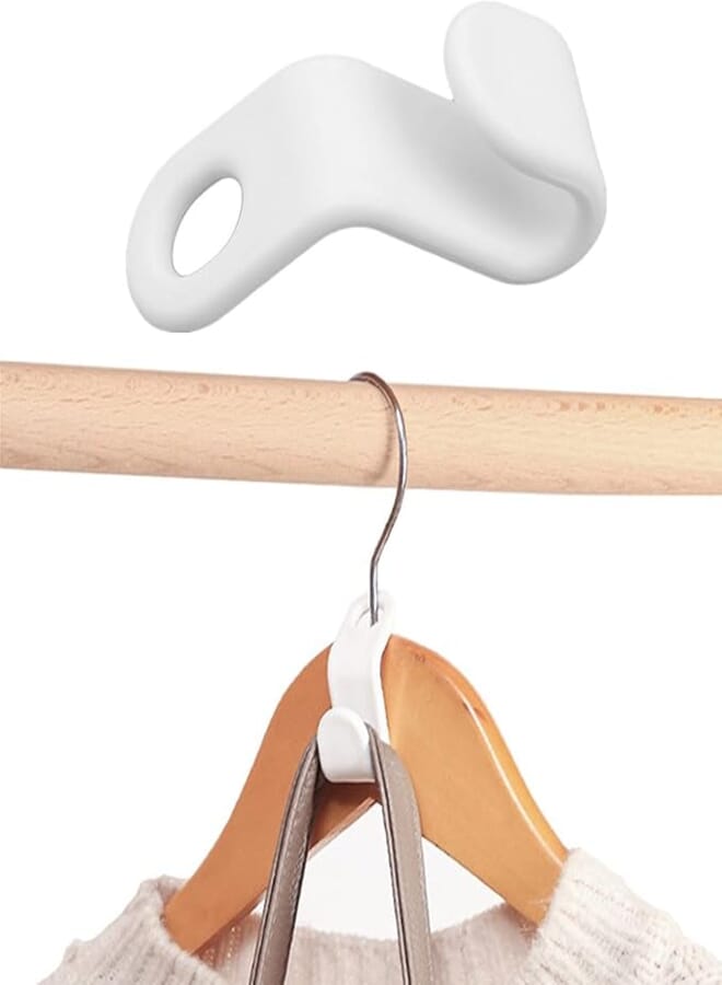 40 Pcs Clothes Hanger Connector Hooks, Outfit Hangers, Hanger Extender Clips, Cascading Hanger Hooks, Household Strong Load-Bearing Closet Hook, Clothes Hangers Space Saving, White (Q13)