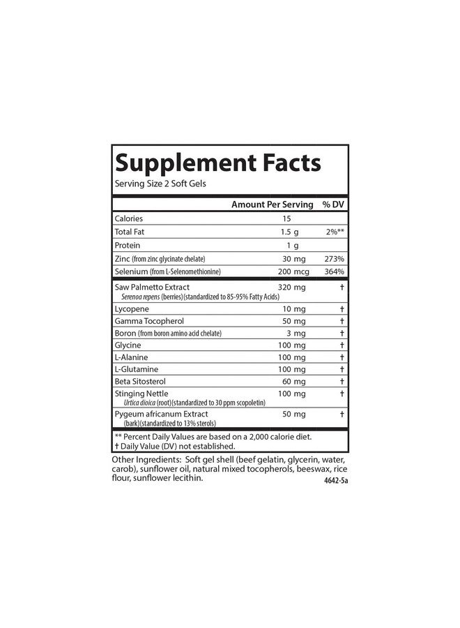Carlson كارلسون - دعم البروستاتا نوترا-سبورت، مع بالميتوسا و القراص، دعم البروستاتا، صحة الإنجاب و صحة الرجال، 90 كبسولة لينة - Image 4