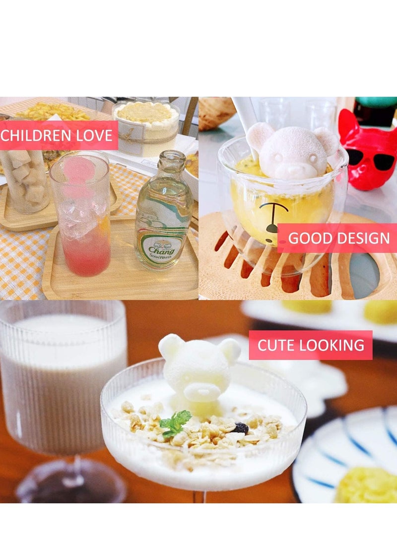 SYOSI Silicone Mold, 2Pcs 3D Teddy Bear Soap Candle Ice Cube for Coffee, Milk, Tea, Candy Gummy Fondant, Cake Baking, Cupcake Topper Decoration (2 Sizes) - Image 4
