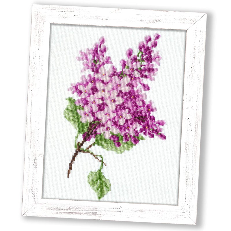 Povitrulya Counted Cross Stitch Kit for Adults Lilac Hand Embroidery Kits Mothers Day Gift for Mom or Grandma