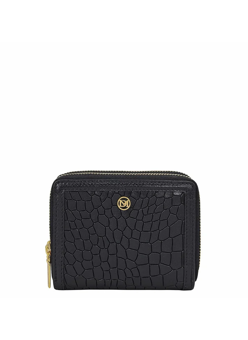 Da Milano Genuine Leather Black Ladies Wallet