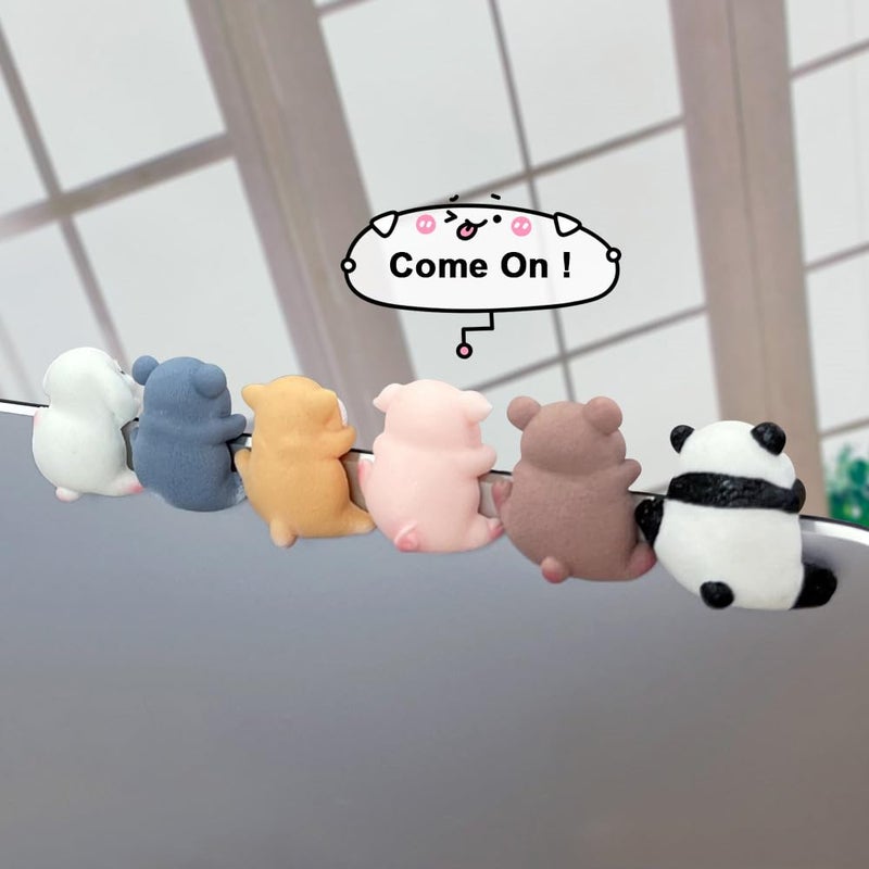 Rayberro Computer & TV Monitor Decoration Figurines, 6 PCS Small Animals Decorations, Car Navigator Screen Decorative Statues, Miniature Animal Ornaments Gifts - Image 3