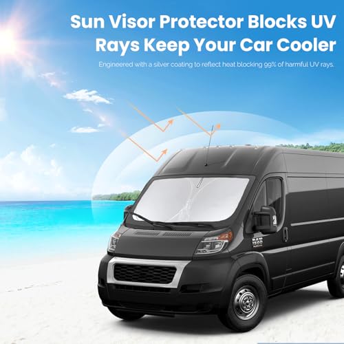 BOODANCARS Sunshade for RAM ProMaster Windshield Sun Shade for 2014-2025 2026 Dodge RAM ProMaster Accessorie Full Size Cargo Van Chassis Cab Cutaway Foldable Front Window Shield Sun Visor Protector Reflector - Image 5