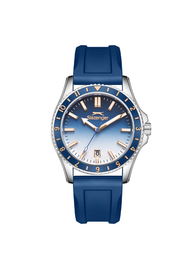سلازنجر ساعة يد رجالية تناظرية بسوار سيليكون - Image 1