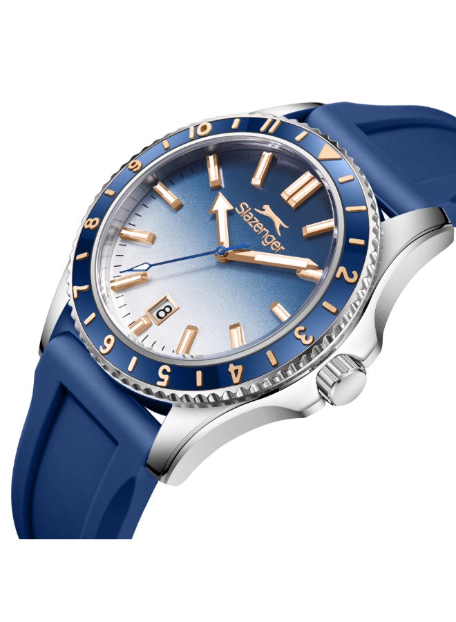 سلازنجر ساعة يد رجالية تناظرية بسوار سيليكون - Image 5