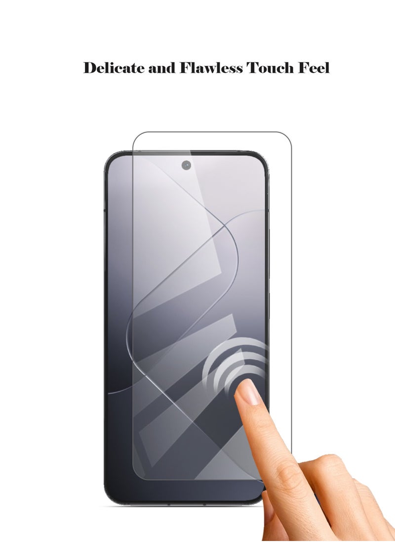 Techie 2 Pack HD Tempered Glass Screen Protector for Xiaomi 14 - Anti Reflection Anti Bubbles 9H Hardness 0.33 mm Rounded Edges Easy Installation  - Image 4