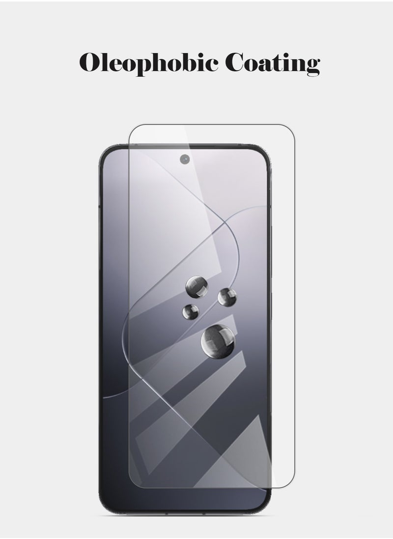 Techie 2 Pack HD Tempered Glass Screen Protector for Xiaomi 14 - Anti Reflection Anti Bubbles 9H Hardness 0.33 mm Rounded Edges Easy Installation  - Image 3