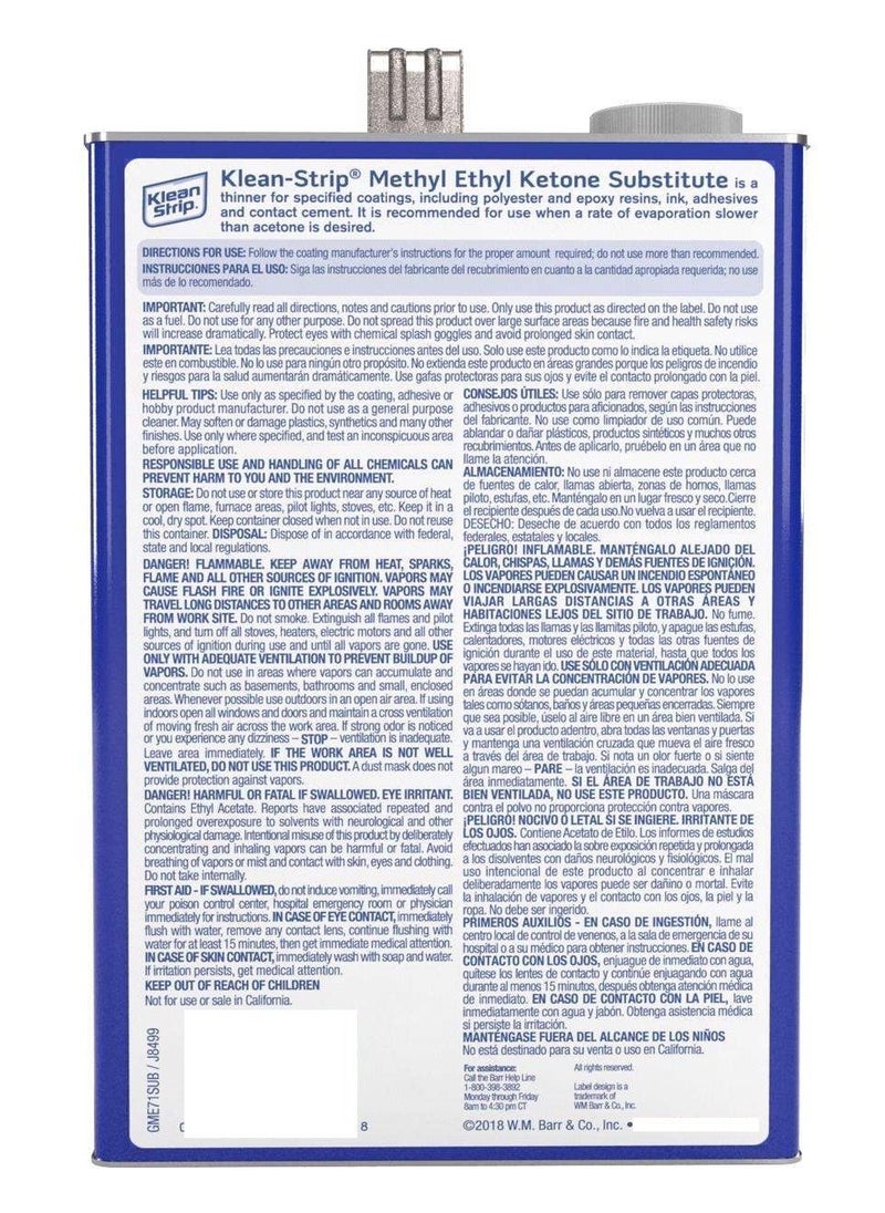 Klean Strip - M.E.K Substitute Thins Specialty Coating 3.78 L - Image 1
