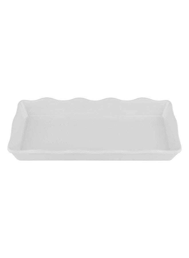 Get G.E.T. ML-154-W Food Service Display Tray with Scalloped Edges, 14" x 5.5", White - Image 1