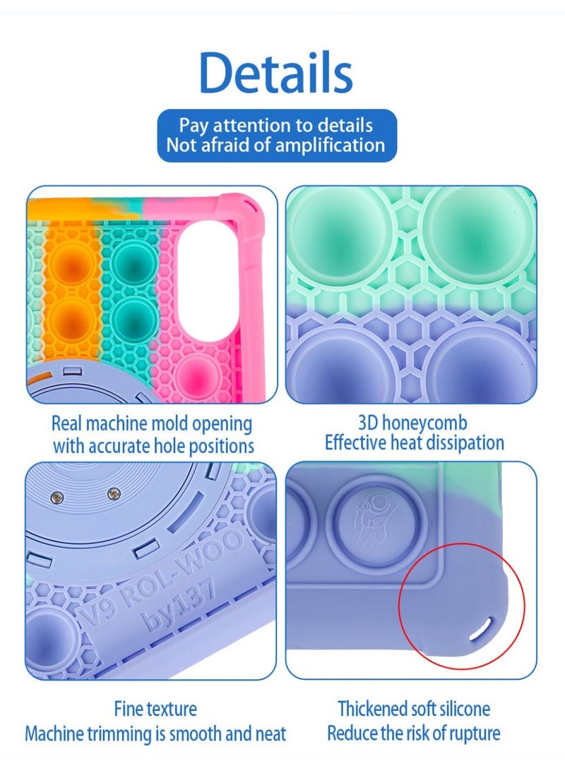 general Case Compatible with Honor Pad V9 11.5 inch (ROL-W00/W10) 2025 Kids Soft Silicon 360 Rotating Ring Stand Cover with Should Strap and Pen - Image 2