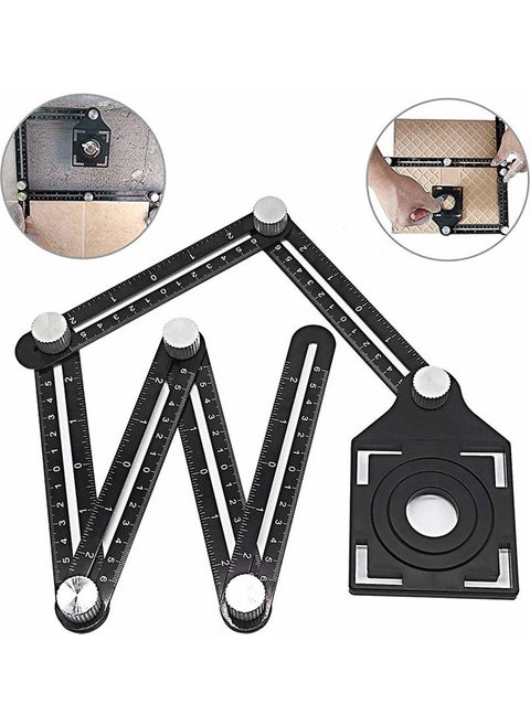 Tools Aluminum Multi-Function Hole Template Ruler